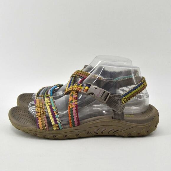 Skecher Reggae Sew Me Taupe Sandals Sz 9 Womens Strappy Tan - Picture 11 of 13